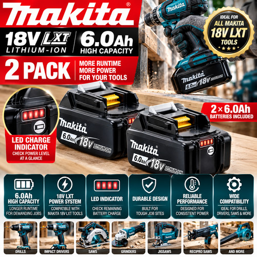 Genuine makita bl1860b 18v - 2x,
